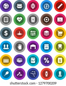 White Solid Icon Set- rubber glove vector, ruler, dollar coin, auction, receipt, sign, heart pulse, monitor, top, notebook pc, sperm, tooth, connect, connection, network, big data, server, equalizer