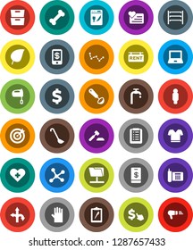White Solid Icon Set- rubber glove vector, ladle, mixer, notebook pc, archive, leaf, constellation, auction, man, dollar cursor, sign, t shirt, heart monitor, bone, route, phone, clipboard, shelving