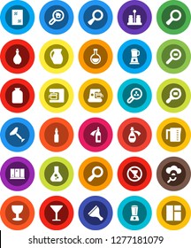 White Solid Icon Set- scraper vector, window cleaning, shining, oil, measuring cup, spices, jug, jar, magnifier, flask, no alcohol sign, glass, cargo search, potion, cloud, estate, client, blender