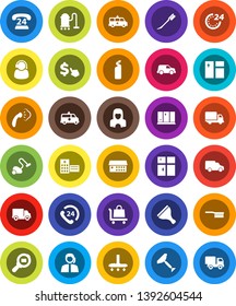 White Solid Icon Set- scraper vector, vacuum cleaner, fetlock, car, window cleaning, steaming, agent, shining, woman, dollar cursor, phone 24, support, delivery, cargo search, hospital building