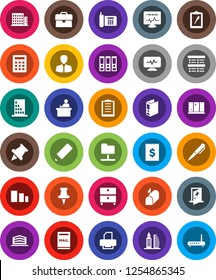 White Solid Icon Set- shining window vector, pencil, student, pen, paper pin, archive, exam, manager, case, binder, phone, receipt, clipboard, sorting, thumbtack, diagnostic monitor, medical room