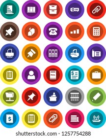 White Solid Icon Set- shining window vector, pencil, student, clipboard, paper pin, archive, exam, case, binder, phone, receipt, sorting, thumbtack, network folder, attachment, user, mailbox, router
