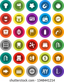 White Solid Icon Set- splotch vector, steaming, shower, mixer, double boiler, mushroom, magnet, world, japanese candle, dollar medal, flag, fitball, shorts, swimsuite, molecule, heart monitor, tooth