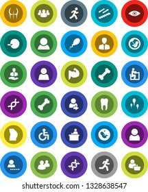 White Solid Icon Set- student vector, manager, muscule hand, buttocks, stairways run, bone, client, group, disabled, eye, dna, pregnancy, insemination, sperm, tooth, user, login, consumer, customer