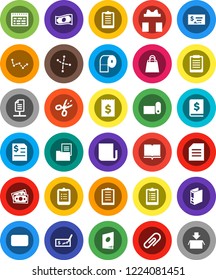 White Solid Icon Set- toilet paper vector, book, schedule, clipboard, document, constellation, cash, check, annual report, receipt, binder, fitness mat, money, newspaper, mail, network, attachment