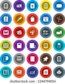 White Solid Icon Set- toilet paper vector, book, copybook, pen, schedule, clipboard, pin, document, constellation, exam, cash, check, dollar calendar, fitness mat, money, receipt, newspaper, mail