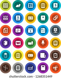 White Solid Icon Set- toilet paper vector, copybook, schedule, clipboard, certificate, document, constellation, check, annual report, receipt, binder, dollar calendar, fitness mat, newspaper, plan