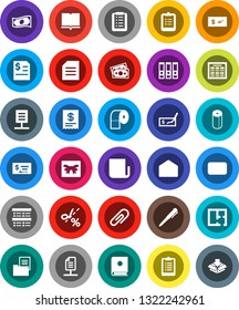 White Solid Icon Set- toilet paper vector, book, pen, schedule, clipboard, document, exam, cash, check, annual report, binder, money, newspaper, mail, network, attachment, plan, estate, gift, coupon