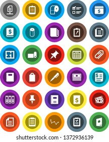 White Solid Icon Set- toilet paper vector, copybook, pen, schedule, clipboard, document, constellation, exam, cash, annual report, receipt, binder, dollar calendar, fitness mat, money, newspaper