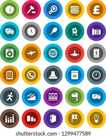 White Solid Icon Set- towel vector, mixer, bbq, pie graph, clock, binder, dollar flag, pound, stairways run, plane, phone, clipboard, sorting, equalizer, internet, sperm, connect, search estate
