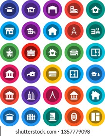White Solid Icon Set- university vector, drawing compass, bank, building, stadium, dry cargo, hospital, home, cottage, chalet, barn, fence, plan, apartments, office, love, store, mall, window