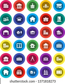 White Solid Icon Set- university vector, school building, drawing compass, bank, stadium, dry cargo, hospital, home, cottage, chalet, barn, fence, plan, apartments, office, love, store, mall, window