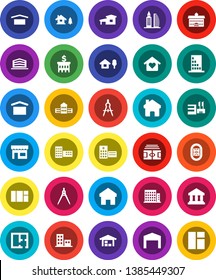 White Solid Icon Set- university vector, school building, drawing compass, bank, stadium, dry cargo, hospital, home, cottage, chalet, barn, plan, apartments, office, love, store, mall, window