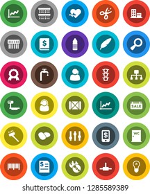 White Solid Icon Set- vacuum cleaner vector, water closet, potato, pen, medal, exam, graph, annual report, bottle, traffic light, support, wood box, big scales, music hit, settings, heart pulse, hub