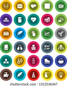 White Solid Icon Set- vacuum cleaner vector, sprayer, cookbook, potato, pen, exam, graph, coin stack, hierarchy, heart pulse, buttocks, boxing glove, roller Skates, gymnast rings, traffic light