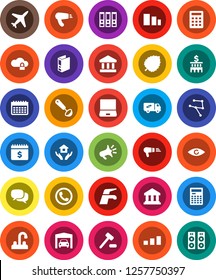 White Solid Icon Set- water tap vector, house hold, ladle, calculator, leaf, bank, building, binder, dollar calendar, plane, sorting, dialog, notebook pc, eye, network, cloud lock, garage, phone