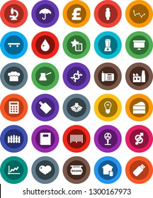 White Solid Icon Set- water drop vector, cook hat, cutting board, turk coffee, cake, copybook, constellation, graph, man, presentation, pound, skateboard, umbrella, heart, gender sign, dna, fence