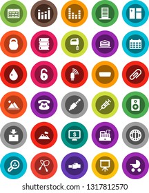 White Solid Icon Set- water drop vector, window cleaning, mixer, book, schedule, presentation, world, calendar, monitor dollar, weight, jump rope, package, equalizer, classic phone, speaker, hdmi