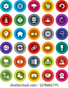 White Solid Icon Set- world vector, antenna, internet, connect, connection, network, folder, gear, hub, router, home, bench, arrow, refresh, undo, cloud download, loading, hierarchy, route, document