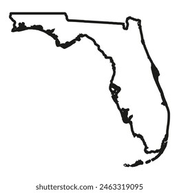 White solid outline of the state of Florida