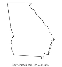 White solid outline of the state of Georgia