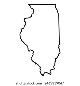 White solid outline of the state of Illinois