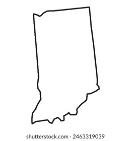 White solid outline of the state of Indiana