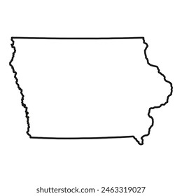 Contorno sólido blanco del estado de Iowa