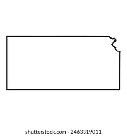 White solid outline of the state of Kansas