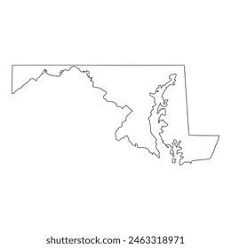 White solid outline of the state of Maryland