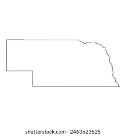 White solid outline of the state of Nebraska