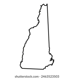 White solid outline of the state of New Hampshire