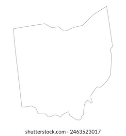 White solid outline of the state of Ohio