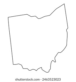 White solid outline of the state of Ohio