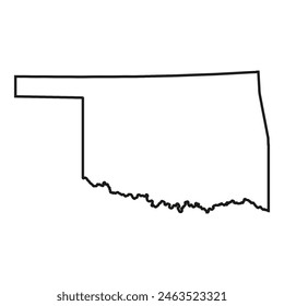 White solid outline of the state of Oklahoma