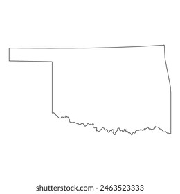 White solid outline of the state of Oklahoma