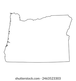 White solid outline of the state of Oregon