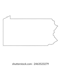 White solid outline of the state of Pennsylvania