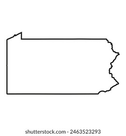 White solid outline of the state of Pennsylvania