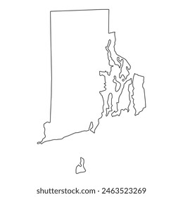 White solid outline of the state of Rhode Island