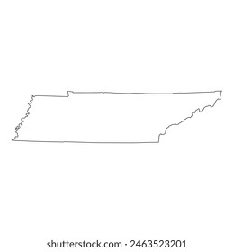 White solid outline of the state of Tennessee