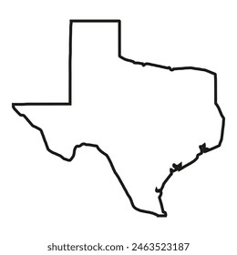 Weiße Umrisse des Bundesstaates Texas