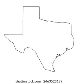 White solid outline of the state of Texas