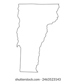 White solid outline of the state of Vermont