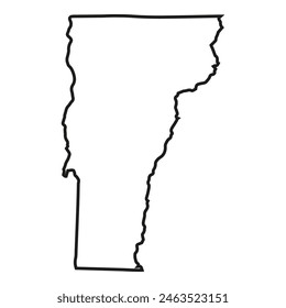White solid outline of the state of Vermont