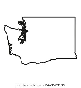 White solid outline of the state of Washington