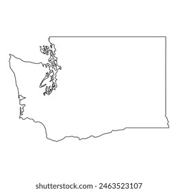 White solid outline of the state of Washington