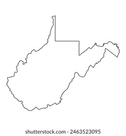 White solid outline of the state of West Virginia