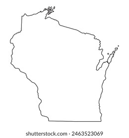 Weiße Umrisse des Staates Wisconsin