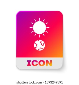 White Solstice icon isolated on white background. Rectangle color button. Vector Illustration